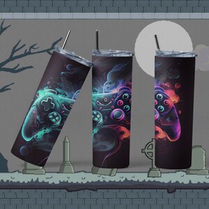 Gamer Tumbler sublimation designs download PNG, Game Tumbler Wrap, XBOx PS4 Tumbler Design, Skinny Tumbler Design PNG, Kids Boyfriend