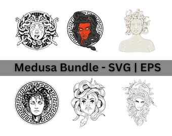 Bundle Medusa SVG Print files, Medusa Svg Bundle, Medusa silhouette vector, Goddess Medusa SVG, Mythology SVG image Digital files, Snake svg
