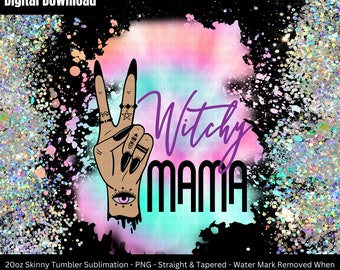 Witchy Mama Tumbler Design, Crystal & Gothic SVG (Digital Download)