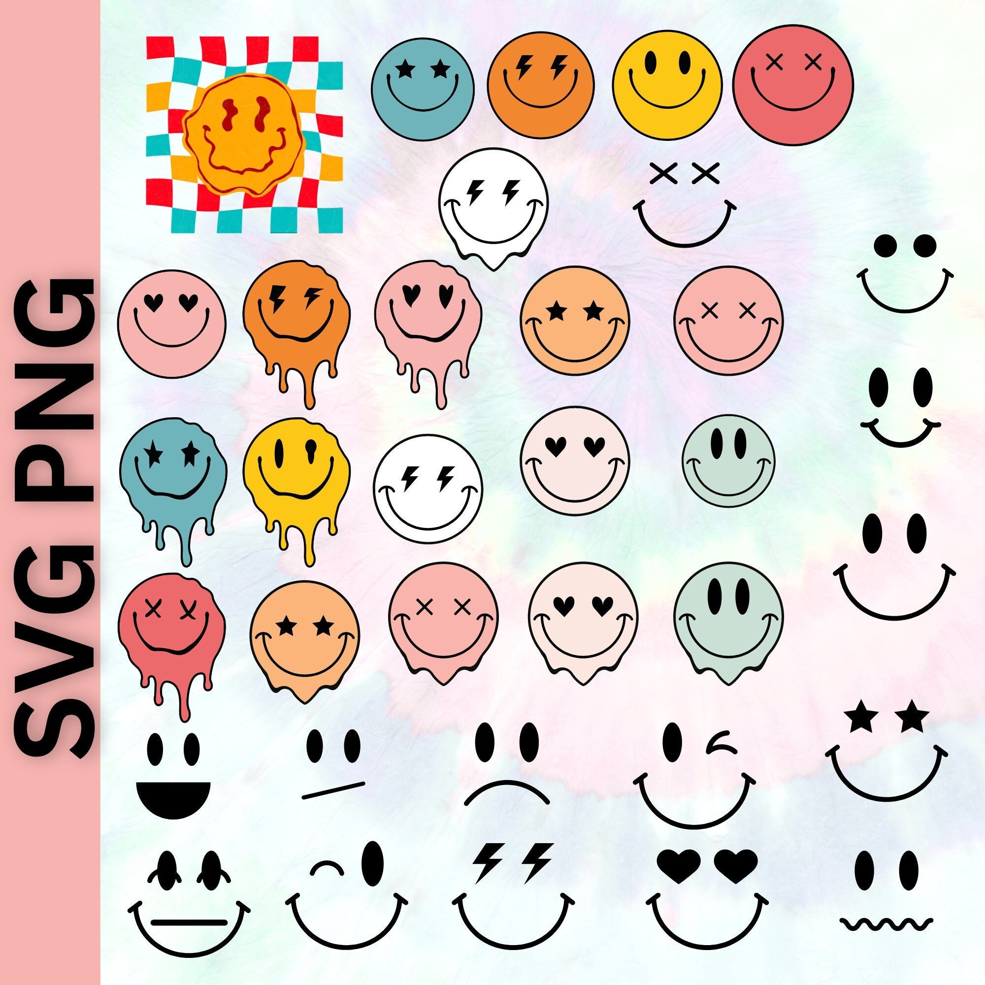 Bundle Smiley Face Svg Happy Face Svg Smiley Svg Smiley Etsy Canada