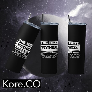 The best father in the Galaxy Tumbler Wrap 20oz Skinny Tumbler Sublimation Design, Fathers Day Stars  Tumbler