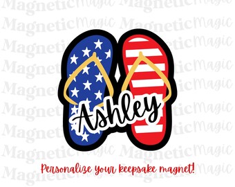Personalized Cruise Flip Flop Magnet: 2025 Cabin Door Decor