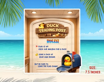 Cruise Duck Mailbox Sign | Duck Trading Box Magnet | Duck Exchange Accessory | Duck Trading Rules Magnet