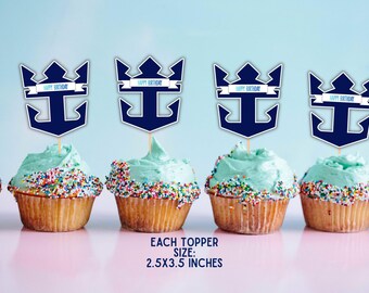 Royal Caribbean Cupcake Toppers| Cruise Cupcake Topper|
