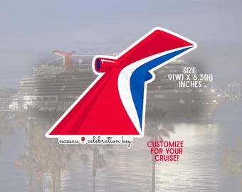 Custom Carnival Cruise Fin Magnet | Personalized Cabin Decor Sign
