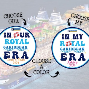 Personalized Royal Caribbean Era Cruise Magnet | 7.5-inch Cruise Door Magnets | Family Cruise Vacation Stateroom Decor| Girls Trip Decor