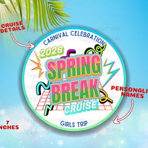 Personalized Spring Break Cruise Door MAGNET for Cruise Doors| Fun Spring Break Cabin Decor| Cruise Cabin Magnets