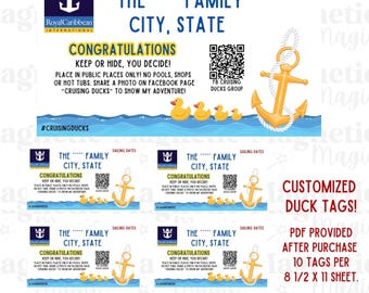 Customized Duck Tags | NOT an instant download | Ducks Tags ANY Cruise Line