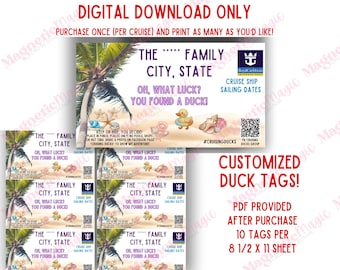 Customized Cruise Duck Tags | Any Cruise Line, PDF File
