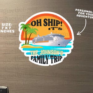 Personalized Birthday Cruise  Magnet | Custom Cruise Cabin Sign | Birthday Trip Oh Ship Magnet| Cruise Accessories | Family Vacation Gift