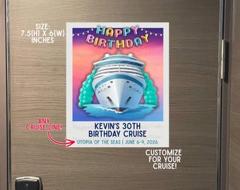 Custom Polaroid Birthday Cruise Door Magnet| Cruise Line Keepsake| Any Cruise Line Birthday Celebration