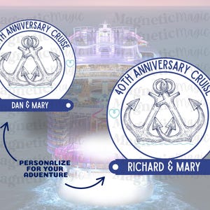 Personalized Anniversary Cruise Door Magnet: Couples Celebration