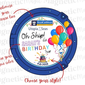Birthday Cruise Magnets | Personalized Birthday Cruise Celebration| Birthday Cruise Door Magnet | Birthday Cruise Stateroom Magnet