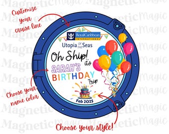 Personalized Birthday Cruise Cabin Door Magnet: Cruise Line Keepsake