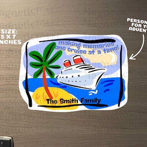 Personalized Cruise Memory Magnet| Cruise Door Decorations| Cruise Magnets| Cruise Name Tags| Stateroom Door Decor