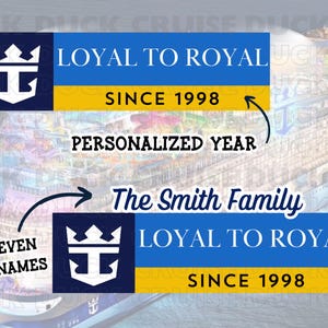 Royal Loyalty Cruise Door Magnet | Personalized Cruise Door Magnet | Cruise Door Sign 8.5x3inch | Personalized Caribbean Cruise Magnet