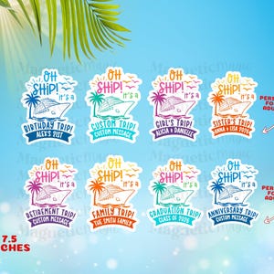 Oh Ship It's a "Personalized" Trip Cruise Door MAGNET for Cruise Doors| Oh Ship Magnet-Several Colors Available| Cruise Cabin Magnets