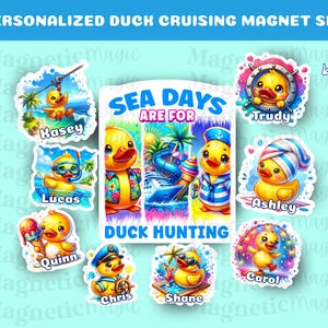 Personalized Cruising Duck Magnet Set: Cruise Door Decor