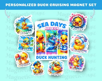 Personalized Cruising Duck Magnet Set: Cruise Door Decor