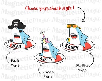 Custom Cruise Door Magnet: Personalized Shark Name