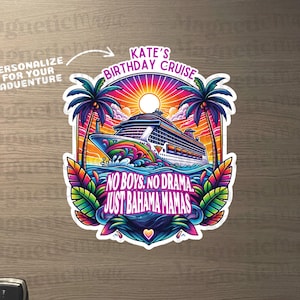 Personalized Girls Cruise Cabin Magnet: Funny Ladies Trip Keepsake