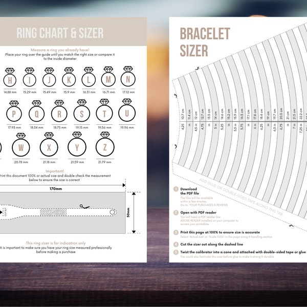 Printable Ring & Bracelet Sizer, Printable Ring Sizer, Printable Bracelet Sizer, USA Adjustable Ring Sizer