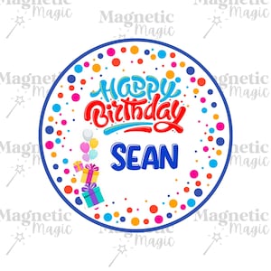 Happy Birthday Cruise Magnet| Personalized Birthday Cruise Magnet| 7x7in  Round Birthday Magnet| Cruise Celebration Magnet