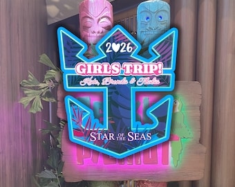 Imán para puerta de crucero RCL personalizado/Decoración de cabina personalizada/Letrero de crucero divertido/Artículos esenciales para cruceros/Decoración real de 7,5 pulgadas de alto