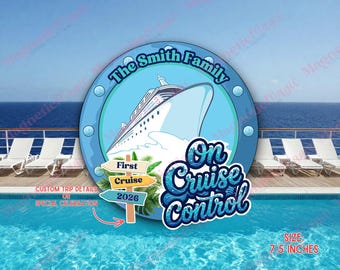 Custom On Cruise Control Door Magnet| Personalized First Cruise Door Magnet| Cruise Ship Cabin Decor| Fun Cruise Door Sign