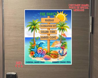 Personalized Directional Cruise Magnet| Souvenir Gift| Family Cruise Sign| Fun Cruise Door Decor