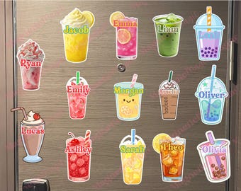 Custom Cruise Drink Magnets| Personalized Non Alcoholic Drink Door Sign Keepsake| Kids Nametag Cruise Magnet