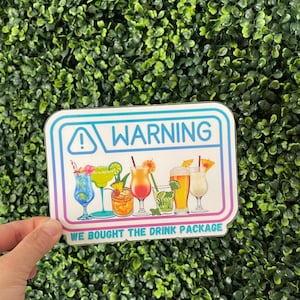 Drink Package Cruise Magnet: Cabin Door Decor (6x4)