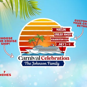 Custom Carnival Cruise Door Magnet| Cabin Decor| Fun Cruise Sign| Personalized Cruise Ship Magnet