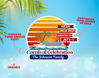 Custom Carnival Cruise Door Magnet| Cabin Decor| Fun Cruise Sign| Personalized Cruise Ship Magnet