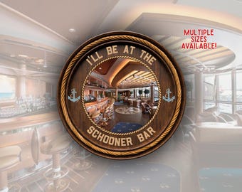 Royal Caribbean Schooner Bar Cruise Door Magnet | Cabin Decor Sign