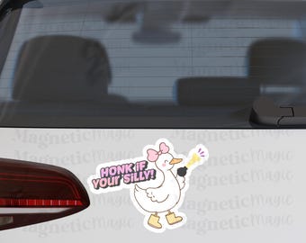Silly Goose Car Magnet: Funny Weatherproof Bumper Sticker