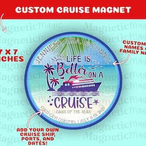 Custom Cruise Cabin Door Magnet | Personalized Keepsake Gift Cruise 2025| Cruise Decorations|Cruise Magnets|Stateroom Decor| Magnetic Cruise