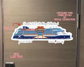 Custom Celebrity Cruise Ship Magnet| Personalized Cabin Decor| Fun Cruise Sign| Family Cruise Keepsake