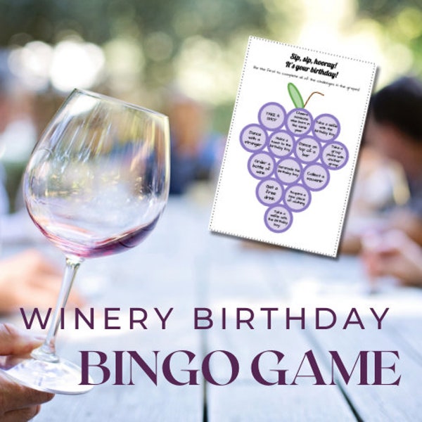 Winery Birthday Game | Wine themed birthday game