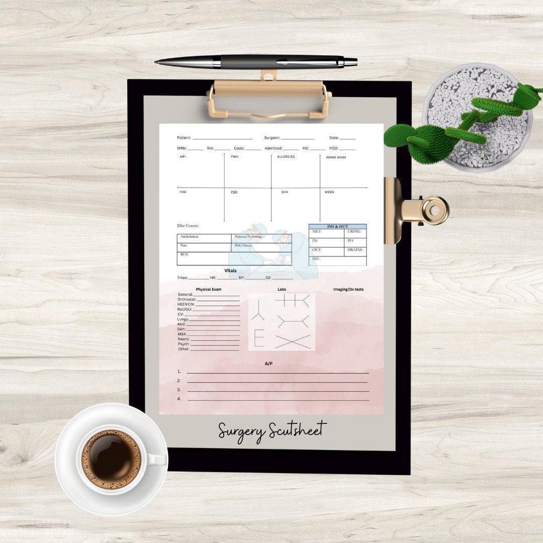 Surgery Scutsheet Surgery Postop Questions Medical Student Printable