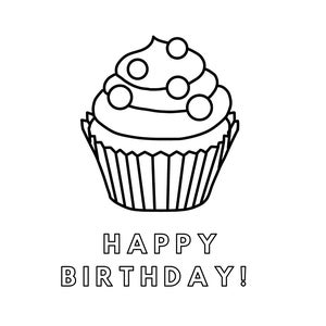 Imprimable Enfants Joyeux Anniversaire Coloriage Carte Cup Cake Carte D'anniversaire Enfants Carte D'anniversaire Pour Les Enfants À Décorer