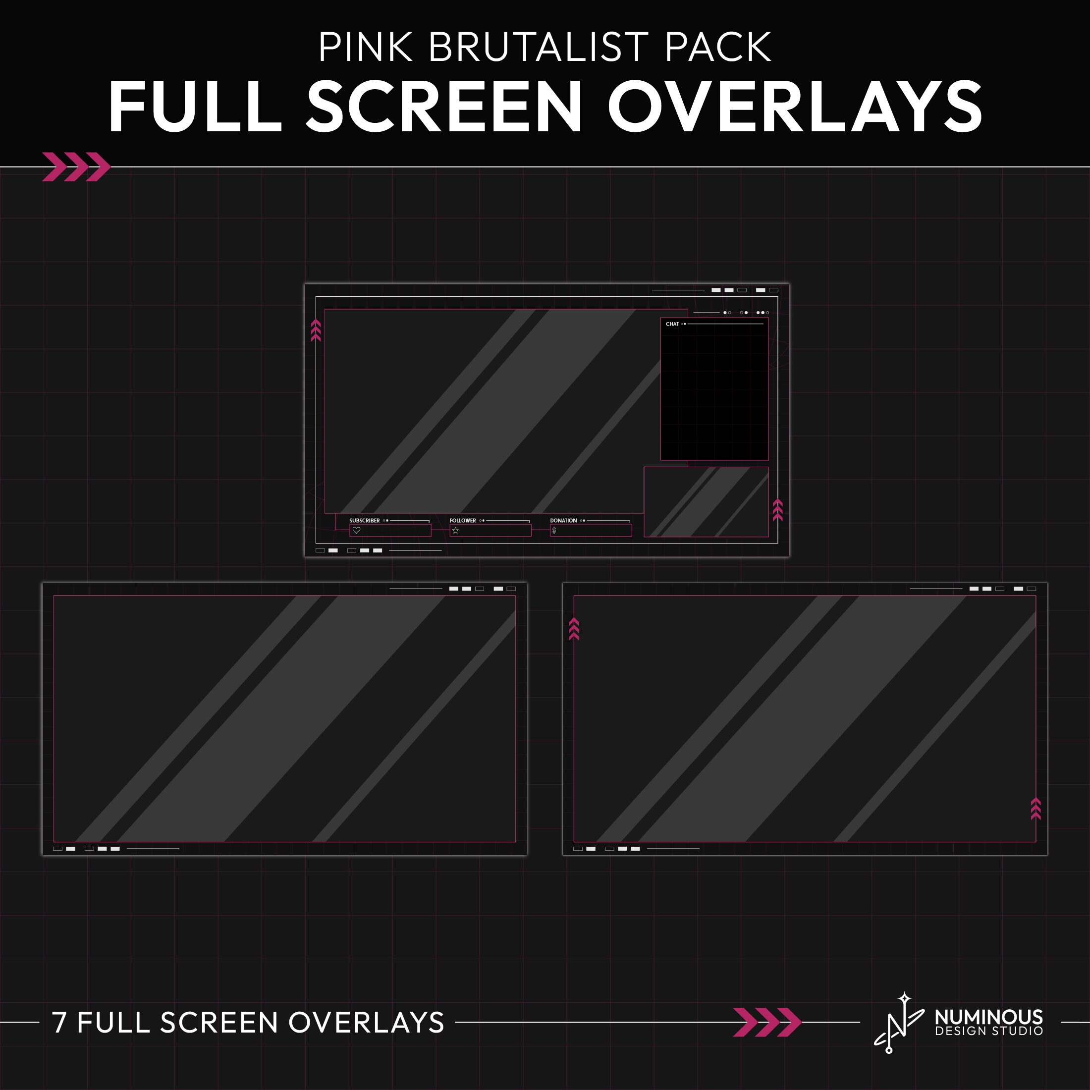 Pink Brutalist Animated Twitch Stream Overlay Package | Screens, Alerts ...