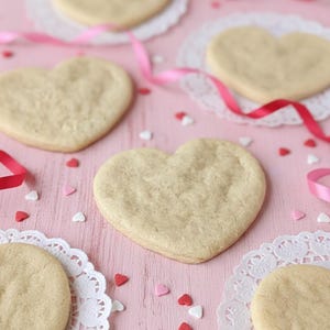 Vegan Sugar Cookies Heart Shape Valentine's Day Undecorated - Gluten Free Option Available! image 2