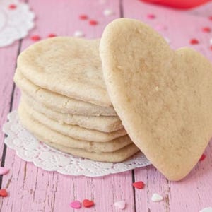 Vegan Sugar Cookies Heart Shape Valentine's Day Undecorated - Gluten Free Option Available! image 3