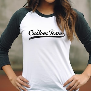 Custom Jersey Style T-Shirt, Custom Baseball Raglan Shirt, Personalized Raglan 3/4 Sleeve Shirt, Custom Raglan Shirt, Custom Team Shirt