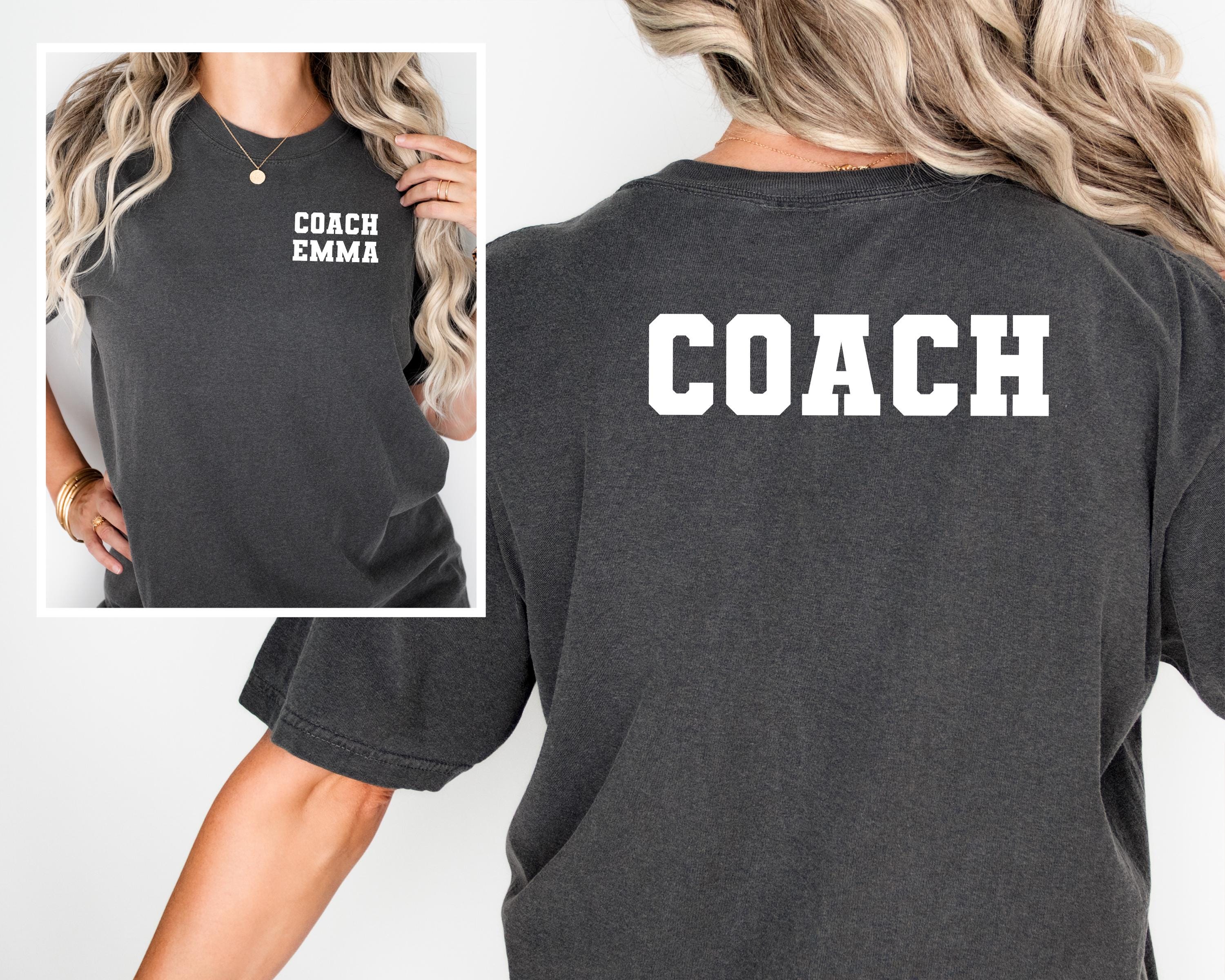 Custom Coach Shirt, Coach Front & Back T-Shirt Custom, Personalized Coach Shirt, Sport Lover Gifts, Custom Coach Shirt, Coach Name T-Shirt