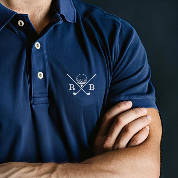 Custom Monogram Golf Polo for Men, Personalized Embroidered Polo Shirt, Personalized Golf Polo, Custom Monogram Initials, Gift for Golfers