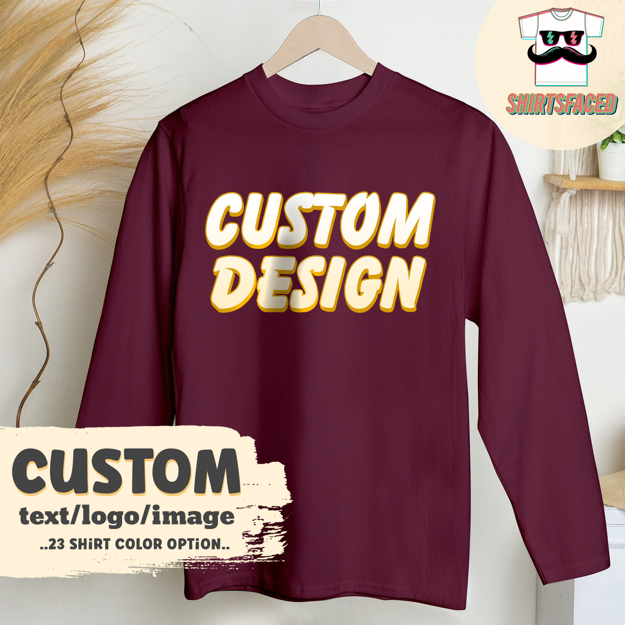 Cotton Shirts, Custom Long Sleeve Shirts, Customized Long Sleeve, Unisex Long  Sleeve Shirt, Add Your Text T-shirt, Personalized Shirts, 