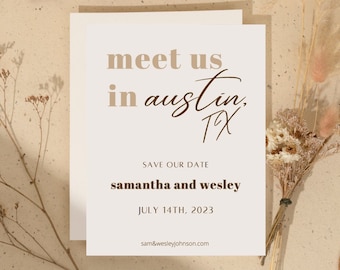 Minimal Save The Date Invitation | Wedding Digital Template | Editable Invitation | Save the Date