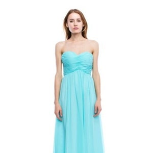 Chicas Fashion Long Floor Length Chiffon Sweetheart Neckline Evening Dress XS-2XL aqua black blush red yellow